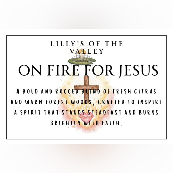 Handcrafted On Fire For Jesus Coconut Apricot Soy Wax Candle - Picture 3 of 6